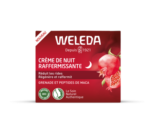 Crème de nuit raffermissante à la grenade Weleda - pot de 40 ml
