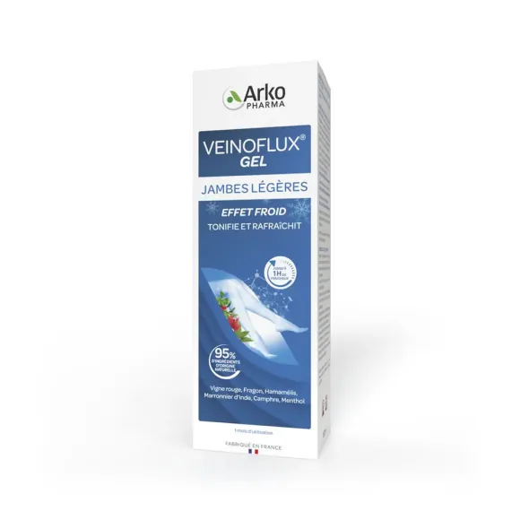 Gel jambes légères effet froid Veinoflux Arkopharma - tube de 150ml