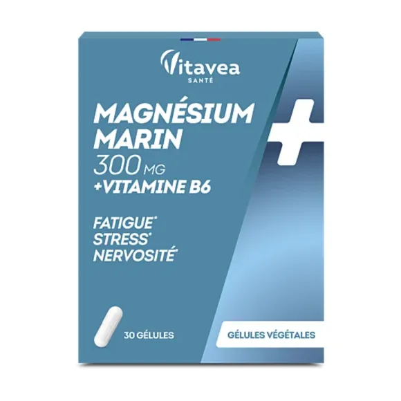 Magnésium marin 300mg + vitamine B6 Vitavea - boite de 30 gélules