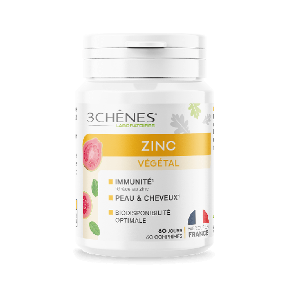 Zinc végétal Les 3 chênes - pot de 60 comprimés 