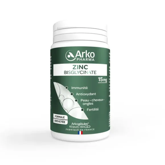 Zinc bisglycinate 15mg Arkopharma - 60 gélules