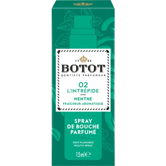 Spray de bouche parfumé Menthe 02 l'Intrépide Botot - spray de 15ml