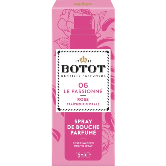 Spray de bouche parfumé Rose 06 le Passionné Botot - spray de 15ml