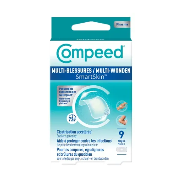 SmartSkin pansement multi-blessures moyen Compeed - 9 pansements