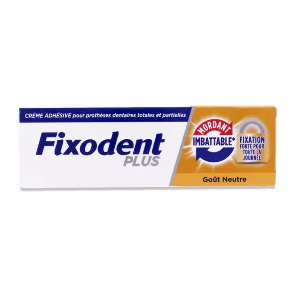 Crème adhésive mordant imbattable Fixodent plus - tube 35g