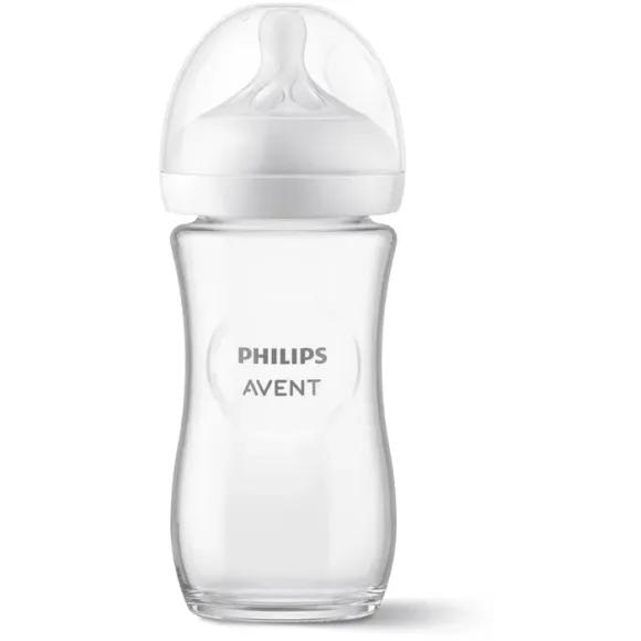 Biberon Natural Response en verre 0 mois et plus Avent