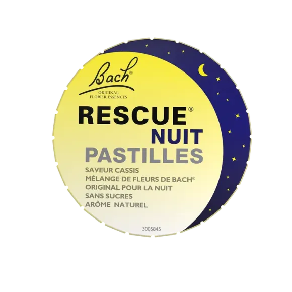Fleurs de Bach Rescue nuit pastilles saveur cassis Famadem - boite de 50g