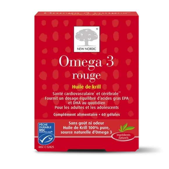 Omega 3 rouge New Nordic - boite de 60 gélules