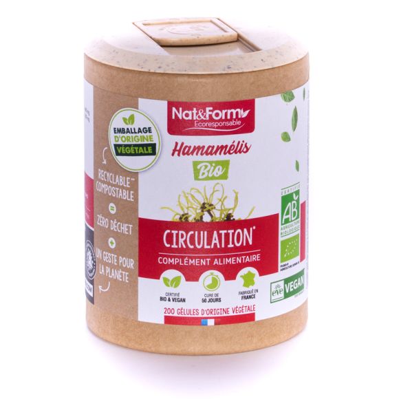 Hamamélis Bio Ecoresponsable Nat&Form - Boite de 200 gélules