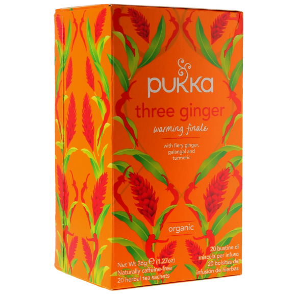 Infusion Trois gingembres bio Pukka - boîte de 20 sachets