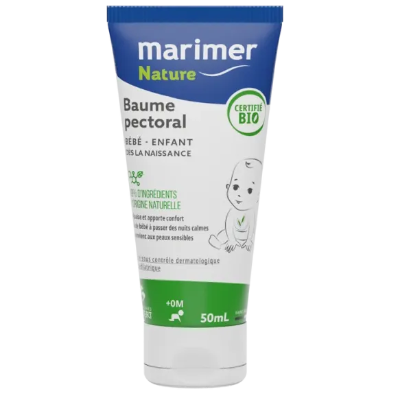 Marimer Baume pectoral bébé bio Gilbert - tube de 50ml