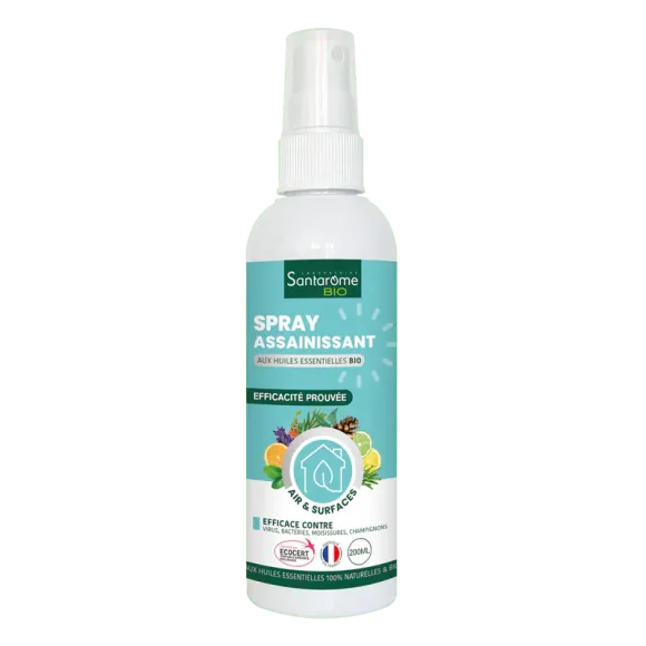 Spray assainissant aux huiles essentielles bio Santarome - spray de 200ml