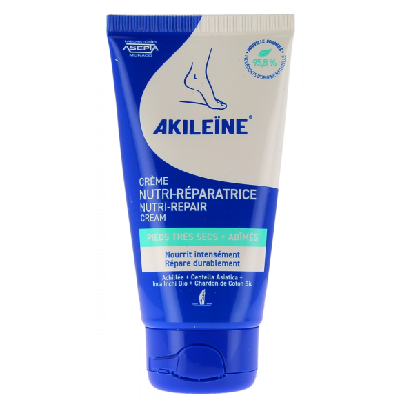 Crème nutri-réparatrice pieds Akileïne - tube de 75 ml